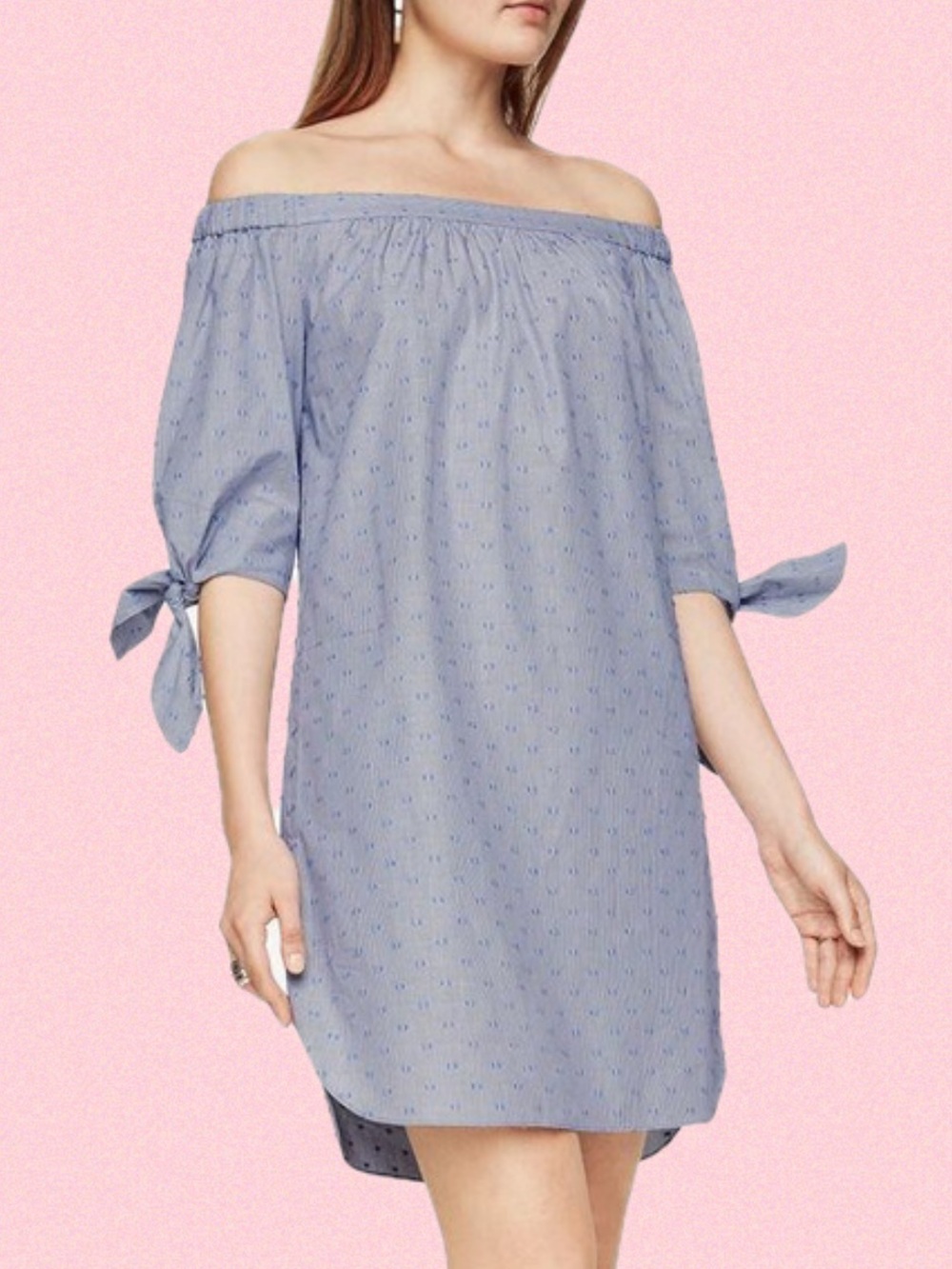 BCBGMaxAzria 100% Cotton Off Shoulder Dress